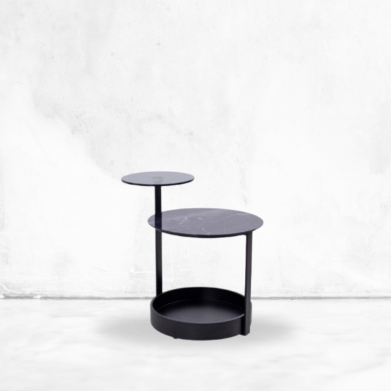 La Spezia Marble Black Side Table