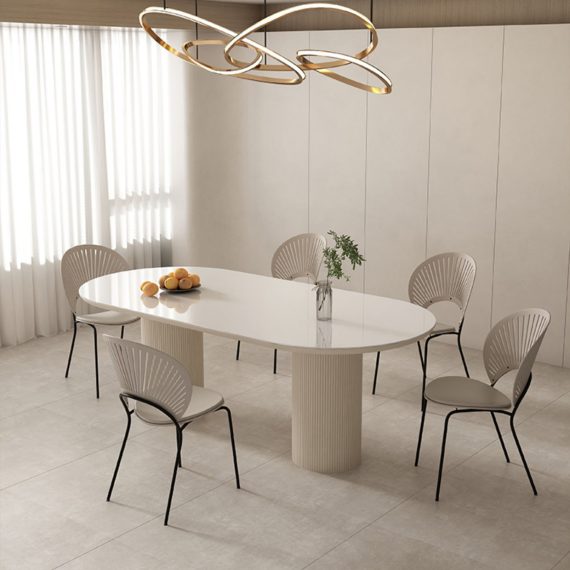 Alba Minimalist White Dining Table