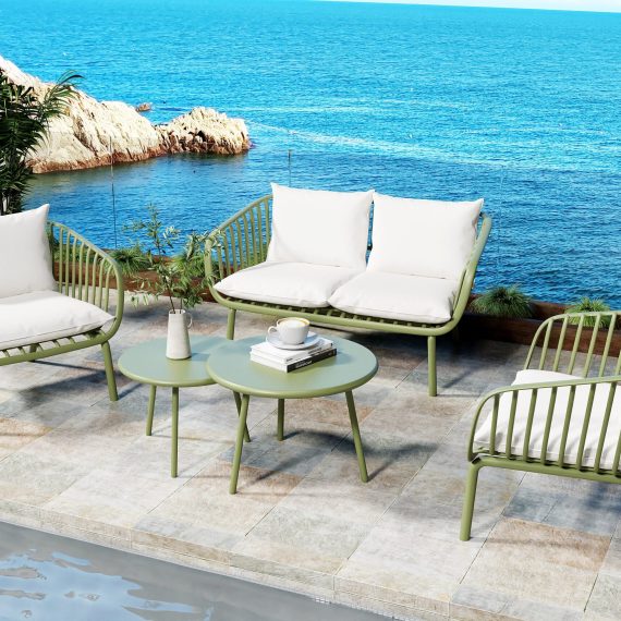 Athens Graphite Green Double Patio Chair