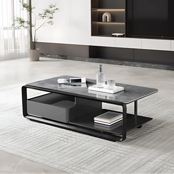 Chania Stoneware Black Coffee Table