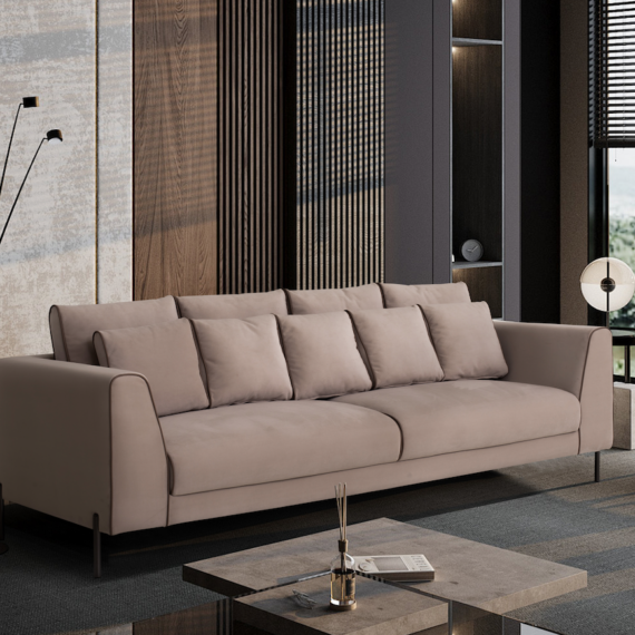 Rivne Warm Tan Wide Sofa