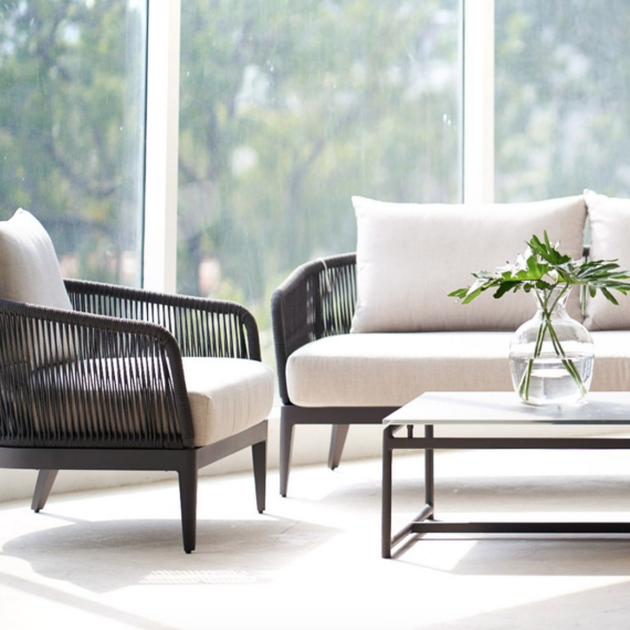 Genk Soft Grey Rattan Comfort Sofa