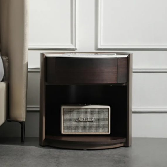 Bayeux Brown Black Classic Night Stand