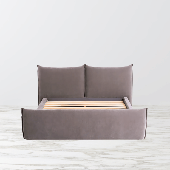 Rennes Heather Grey Double Cushion King Bed