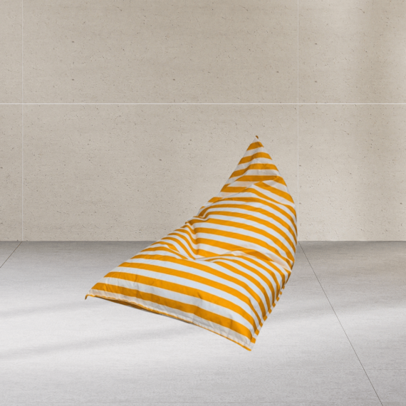 Chioggia Yellow Stripped Outdoor Bean Bag