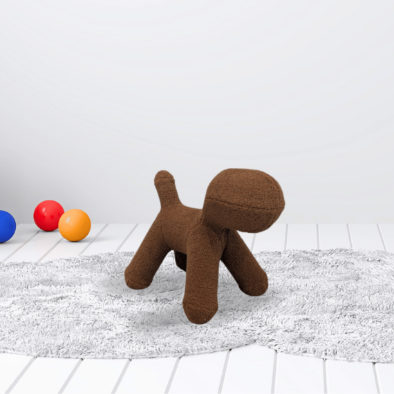 Greta Furry Brown Animal Shaped Stool