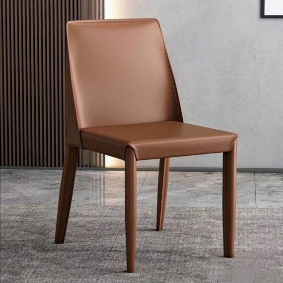 Eupen Leather Brown Dining Chair