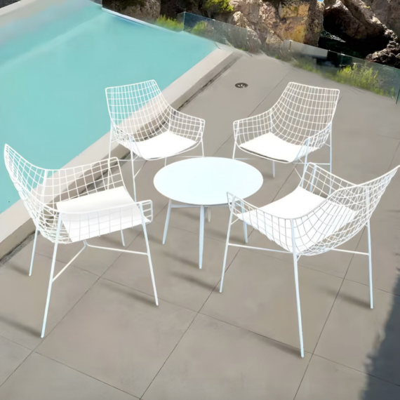 Benevento White Outdoor Table Set