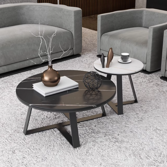 Arad Yang Black Round Coffee Table