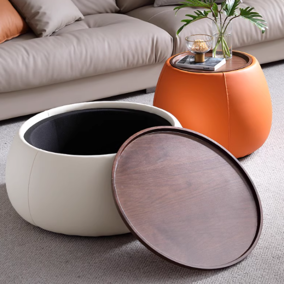 Resita Milk White Coffee Table with Storage