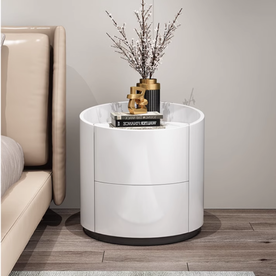 Bräila Glossy Rich Beige Nightstand