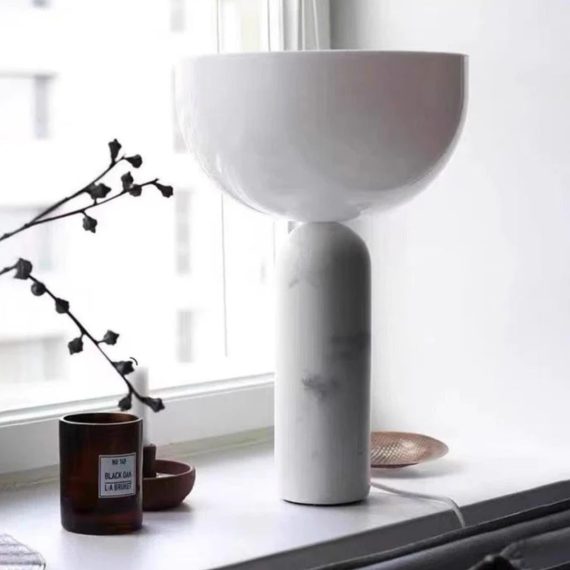 Contemporary White Marble Table Lamp